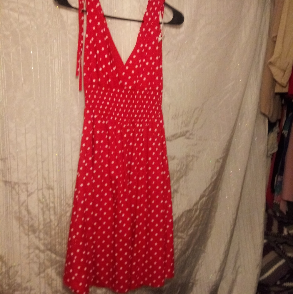 My Michelle red and white polka-dot dress
